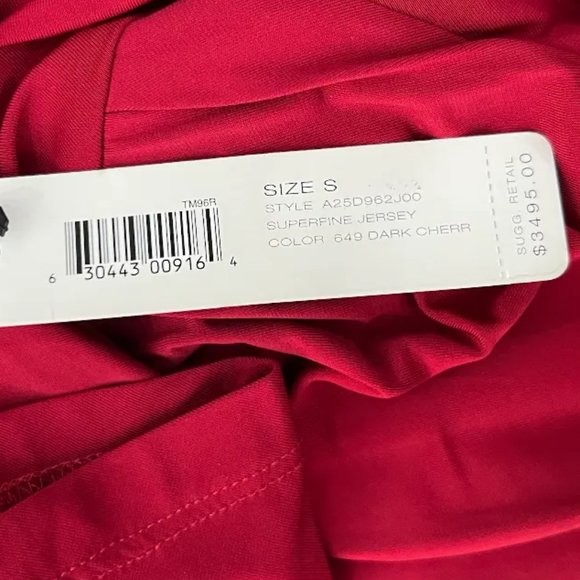 $3495 Donna Karan Dark Red Cherry Bodycon Jersey Maxi Dress size Small - Picture 8 of 11